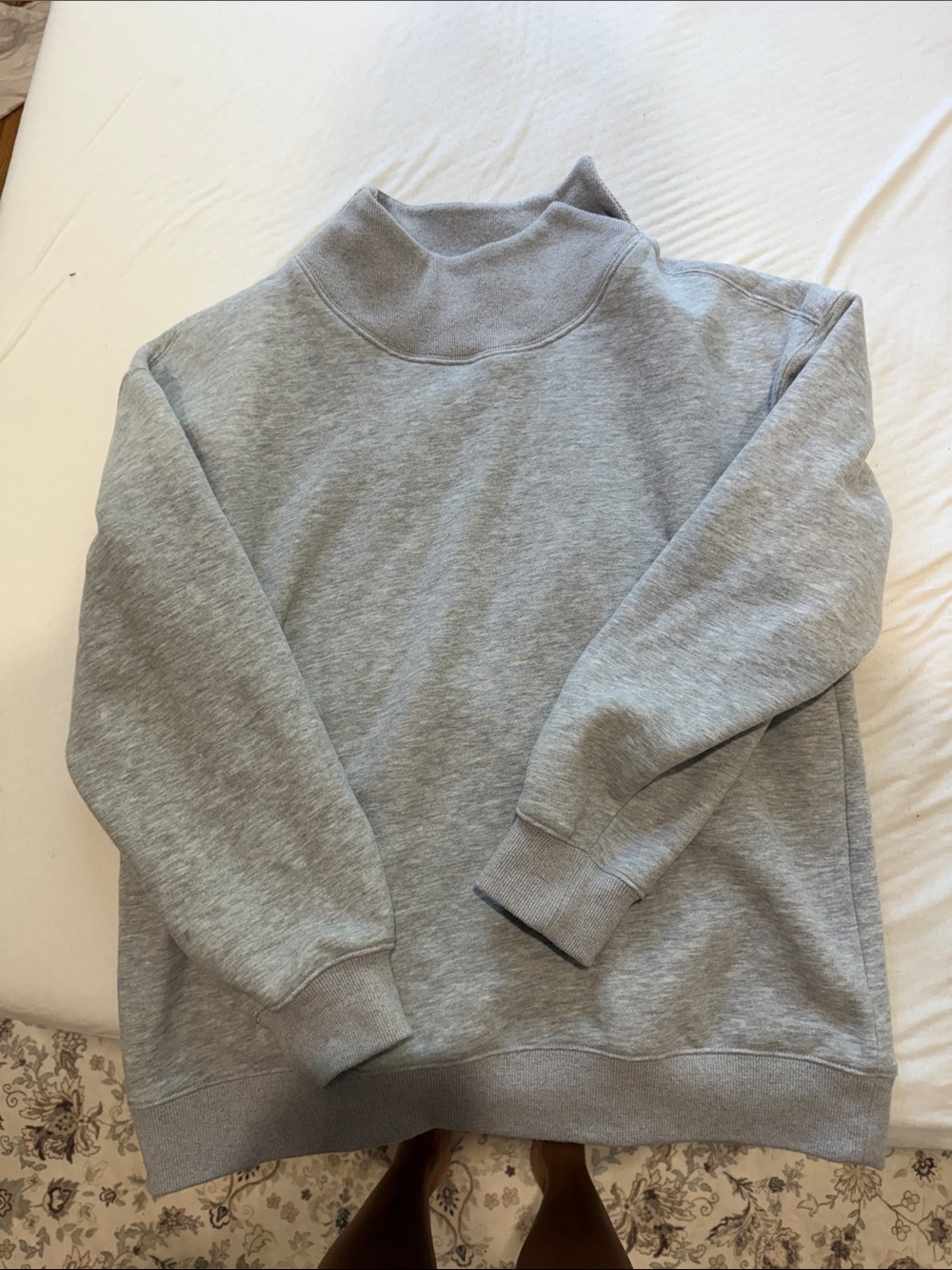 Trendy Queen mockneck SO soft, fleece material. Just prefer to pull my Parkes